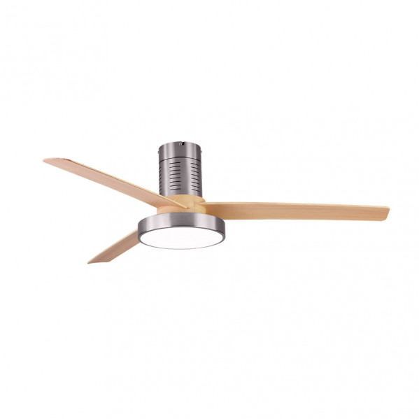 Ventilador Dc Pax 40w 3200lm Niquel 3 Aspas Haya 32x139d 3000-4000-6000k  C/remoto , Memoria Y Temporizador