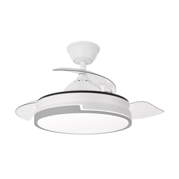 Ventilador Dc Papiro Mini 59w Blan/gris 3asp.91d 6980lm Remot+temporiz+memoria
