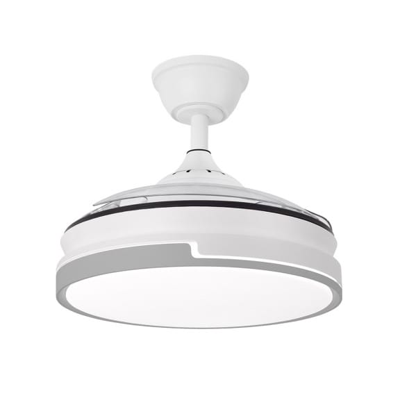 Ventilador Dc Papiro Mini 59w Blan/gris 3asp.91d 6980lm Remot+temporiz+memoria