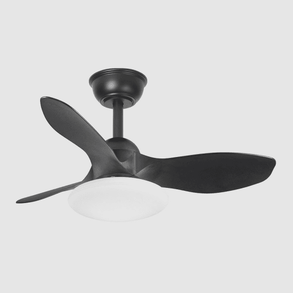 Ventilador Dc Paramo 36w 2880lm Negro 3 Aspas 82d  3000k,4500k,6000k,remoto+tempor+memoria