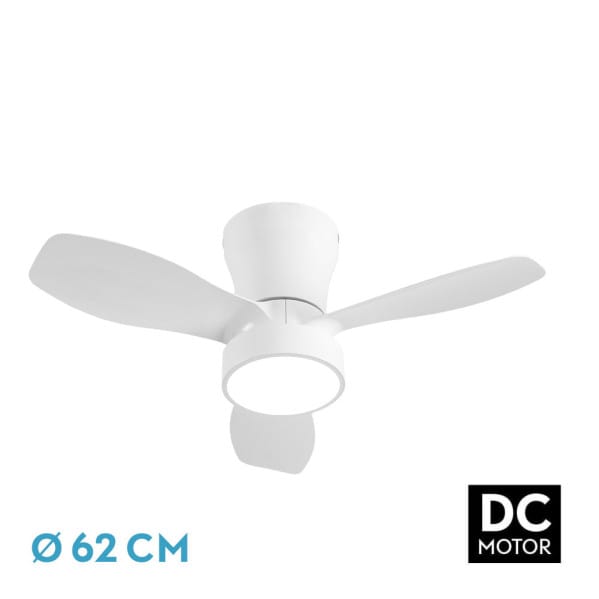 Ventilador Dc Piton 24w 2160lm Blanco 3asp 3velocidades 62d  3000-4000-6500k,remoto+reg.intensidad+temporizador