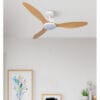 Ventilador Dc Serpa 24w Blanco 3aspas Haya 107d 2424lm 3000-4000-6500k Remoto+reguladort Intensidad+temporizador+memoria