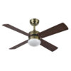 Ventilador Dc Sofia 2xe27 Cuero 4 Aspas Rev.cerezo/nogal 40x107d C/remoto Temporizador