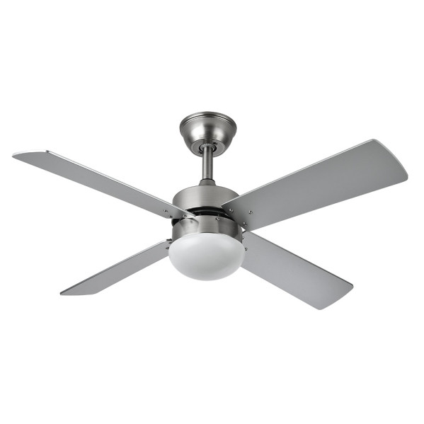 Ventilador Dc Sofia 2xe27 Niquel 4 Aspas Rev.Haya/plata 40x107d C/remoto Temporizador