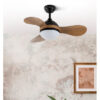 Ventilador Dc Solido 24w Negro 3aspas Madera 91d 2640lm 3000k,4000k,6500k Remoto+memoria+temporizador