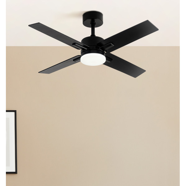 Ventilador Dc Talco 20w Negro 4aspas Negra/gris 6vel. 3000k,4000k,6500k 2350lm Remoto, Memoria, Temporizador 106d