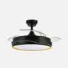 Ventilador Dc Tempano Negro/oro 72w 3aspas 107d 7200lm 6vel 3000k,4500k,6000k, Remoto+temporizador+memoria