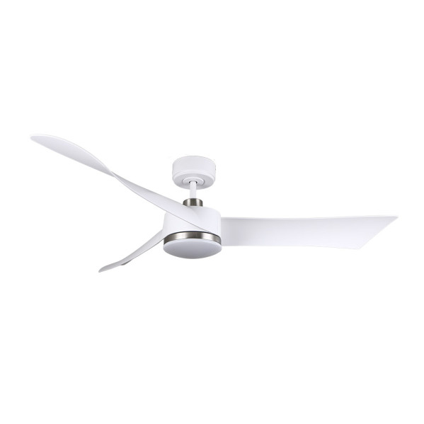 Ventilador Dc Tempel 26w Blanco/niquel 3 Aspas 132d 6vel. 3000k, 4000k, 6500k 2950lm  C/remoto, Memoria Y Temporizador