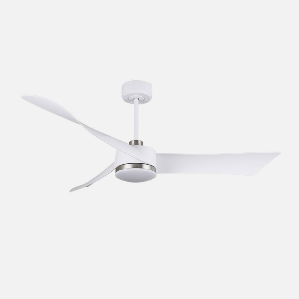 Ventilador Dc Tempel 26w Blanco/niquel 3 Aspas 132d 6vel. 3000k, 4000k, 6500k 2950lm  C/remoto, Memoria Y Temporizador