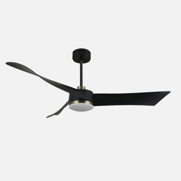 Ventilador Dc Tempel 26w Negro/cuero 3 Aspas 132d 6vel. 3000k, 4000k, 6500k 2950lm  C/remoto, Memoria Y Temporizador