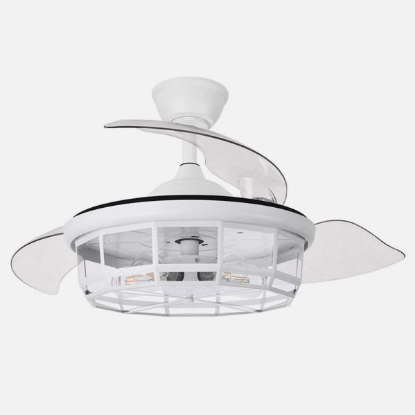 Ventilador Dc Tornado Blanco 5xe27 107d 3aspas Desplegables 6velocidades C/remoto Y Temporizador