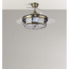 Ventilador Dc Tornado Cuero 5xe27 107d 3aspas Desplegables 6velocidades C/remoto Y Temporizador