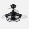 Ventilador Dc Tornado Mini Negro 3xe27 91d 3aspas Desplegables 6velocidades C/remoto Y Temporizador