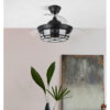 Ventilador Dc Tornado Mini Negro 3xe27 91d 3aspas Desplegables 6velocidades C/remoto Y Temporizador