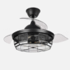 Ventilador Dc Tornado Negro 5xe27 107d 3aspas Desplegables 6velocidades C/remoto Y Temporizador