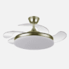 Ventilador Dc Tridente 59w Cuero 4aspas Desp 107d 6980lm Reg.intensidad Remoto+temporizador+memoria 3000-4000-6000k