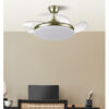 Ventilador Dc Tridente 59w Cuero 4aspas Desp 107d 6980lm Reg.intensidad Remoto+temporizador+memoria 3000-4000-6000k