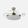 Ventilador Dc Tridente Mini 59w Cuero 4aspas Desp. 91d 6980lm Reg.intensidad Remoto+temporizador+memoria 3000-4000-6000k