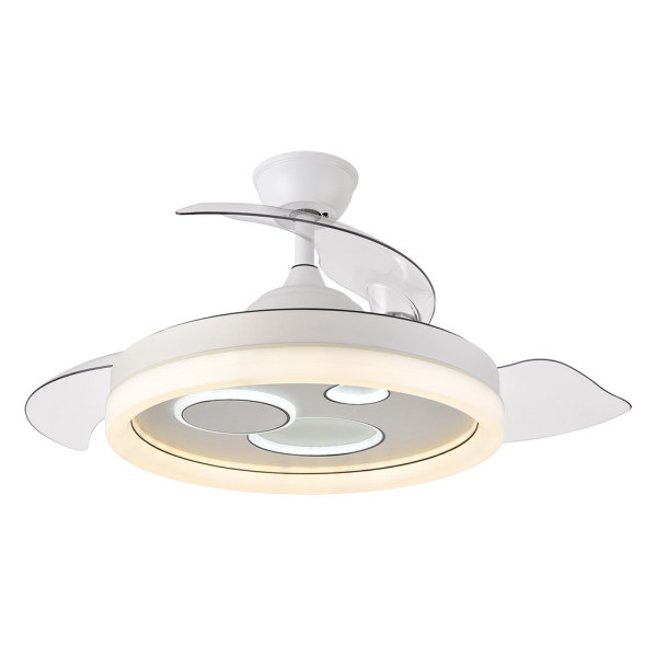 Ventilador Dc Turia 72w 6120lm Blanco 3 Asp.desplegables 32/47x50/110d. 3 Colores C/remoto+temporizador+memoria