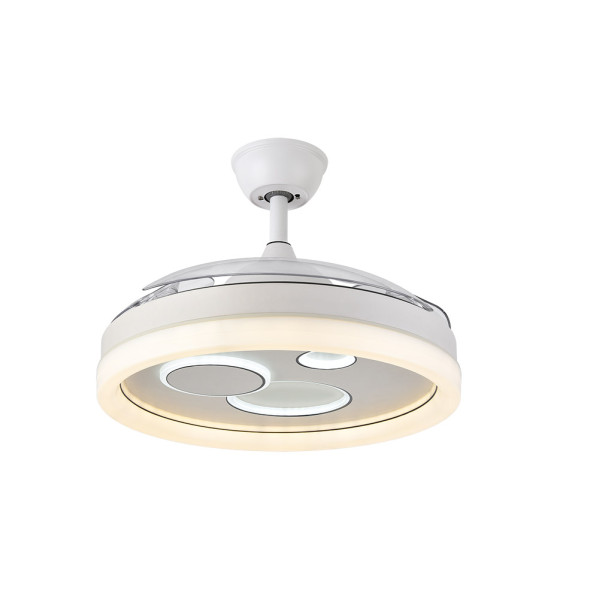 Ventilador Dc Turia 72w 6120lm Blanco 3 Asp.desplegables 32/47x50/110d. 3 Colores C/remoto+temporizador+memoria
