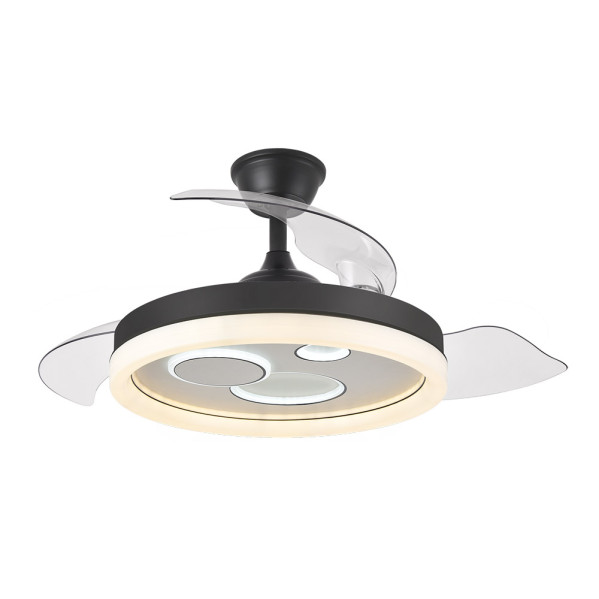 Ventilador Dc Turia 72w 6120lm Negro/blanco 3 Asp.desp. 32/47x50/110d. 3 Colores C/remoto+temporizador+memoria