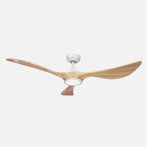 Ventilador Dc Viana 18w Blanco/haya 3aspas 132d Regulable Intensidad 2250lm 3000k, 4000k, 6000k Remoto+ Temporizador+ Memoria