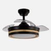 Ventilador Dc Viper Negro/madera 48w 3aspas 91d 4800lm 6vel 3000k,4500k,6000k, Remoto+temporizador+memoria