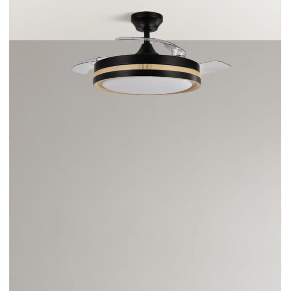 Ventilador Dc Viper Negro/madera 72w 3aspas 107d 7200l M 6vel 3000k,4500k,6000k, Remoto+temporizador+memoria