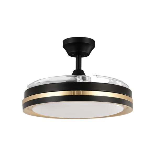 Ventilador Dc Viper Negr/oro 72w 3aspas 107d 7200lm 6vel 3000k,4500k,6000k, Remoto+temporizador+memoria