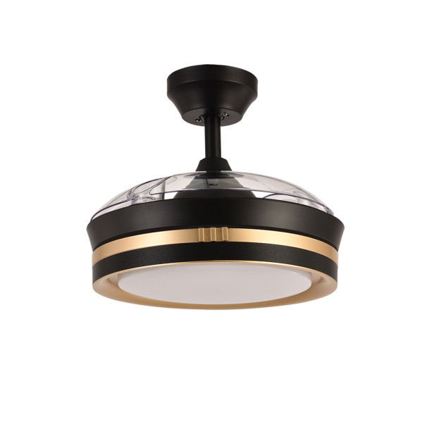 Ventilador Dc Viper Negro/oro 48w 3aspas 91d 4800lm 6vel 3000k,4500k,6000k, Remot+temporizador+memoria