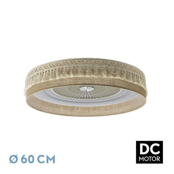 Ventilador Dc Ekaterina 72w Saco 5 Asp 6 Veloc. 60d 3 Colores 6120lm Remoto, Memoria, Reg.Intensidad Y Temporizador