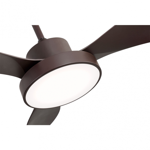 Ventilador Dc Hayate 48w 4080lm Marron 3 Asp 39/54x120x120cm 3000-4000-6000k C/remoto, Memoria Y Temporizador