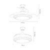 Ventilador Dc Ibe 59w 6980lm Cuero 3 Asp.desp. 107d 3000-4000-6000k Remoto, Reg.intensidad, Memoria Y Temporizador
