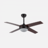Ventilador Dc Ciro 2xe27 Marron Rustico  4 Aspas Nogal  35/45x116,8d Remoto Y Temporizador