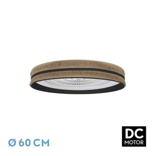 Ventilador  DC Natalia 72w Saco-negro 60d 5 Aspas 6 Veloc. 3 Colores 6120lm Remoto,memoria,temporizador,reg.Intensidad