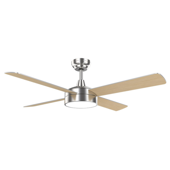 Ventilador Dc Nevery 26w Niquel 4 Aspas Haya/plata 122d 2950lm 3000-4000-6000k Remoto-temporizador-memoria 24