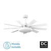 Ventilador Dc Pireo 36w Blanco 9 Aspas Blanca/haya  6 Vel 3000k, 4500k, 6000k 3800lm 132d C/remoto, Memoria Y Temporizador