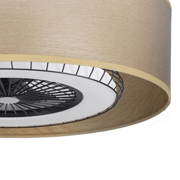 Ventilador DC Tania 72w Madera Clara 5 Aspas 6 Velocidades 3col Remoto,memoria,reg.Intensidad,temporizador 6120lm 70d