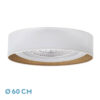 Ventilador Tania 72w Blanco/madera Clara 6120lm 5 Aspas 3col Remoto,memoria,reg.Intensidad,temporizador 25x60x60 Cm