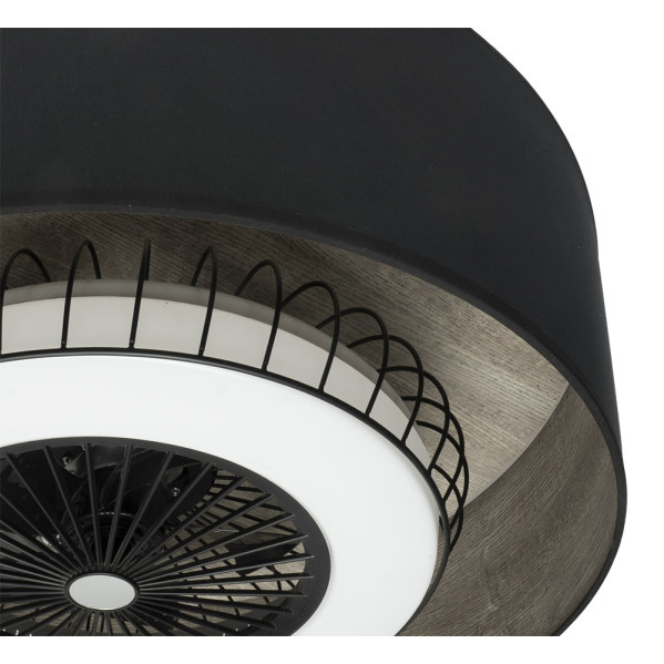 Ventilador DC Tania 72w Negro/madera Gris 5 Aspas 6 Velocidades 3col Remoto,memoria,reg.Intensidad,temporizador 6120lm 70d