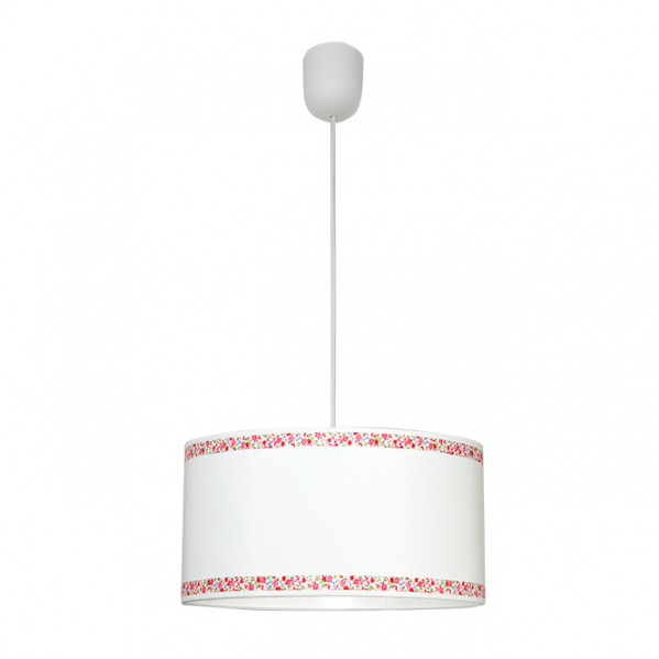 Colgante Cenefa Blanco/rosa 1xe27 Regx35d