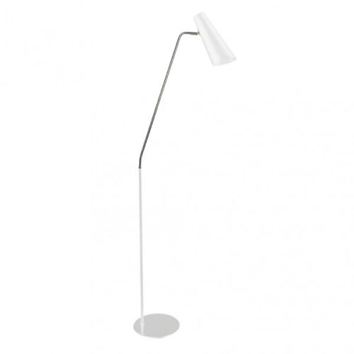 Pie De Salon Majoris 1xe27 Blanco/cromo 164x47x25 Cm Articulable Y Orientable
