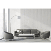 Pie De Salon Polux 1xe27 Niquel C/pant Blanca (165x90x34)(18x34x34) Cm