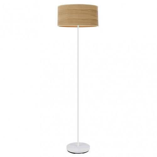 Pie Salon Jerte 1xe27  Blanco/madera Clara 165x40x40 Cm
