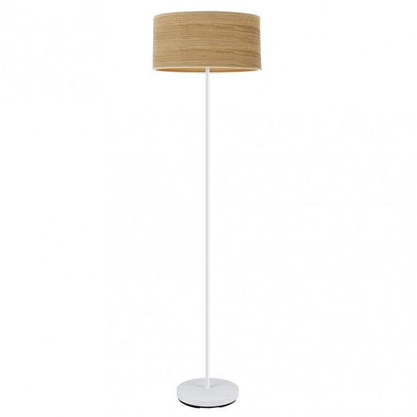 Pie Salon Jerte 1xe27  Blanco/madera Clara 165x40x40 Cm