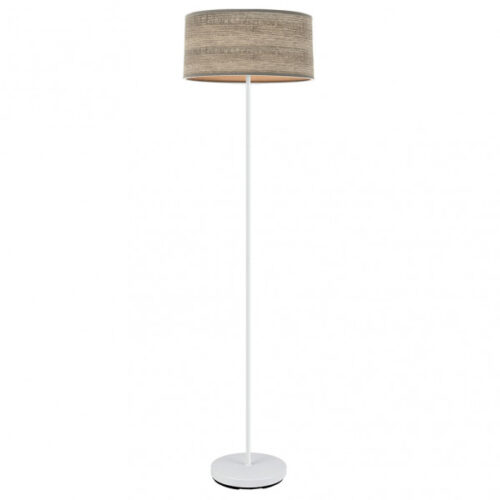 Pie Salon Jerte 1xe27  Blanco/madera Gris 165x40x40 Cm