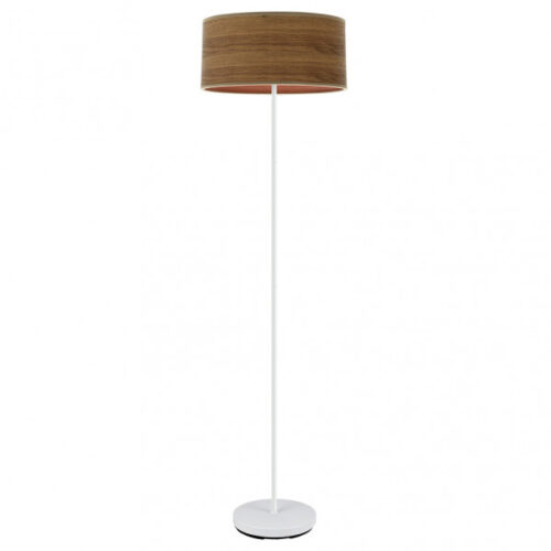 Pie Salon Jerte 1xe27  Blanco/madera Oscura 165x40x40 Cm
