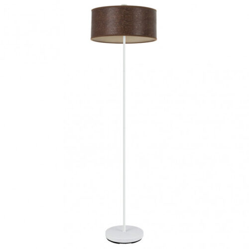 Pie Salon Jerte 1xe27 Blanco/madera Negra 165x40x40 Cm