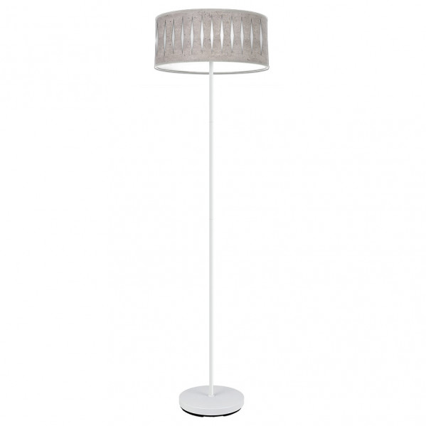 Pie Salon Piron 1xe27 Blanco/cemento Gris 165x40x40 Cm