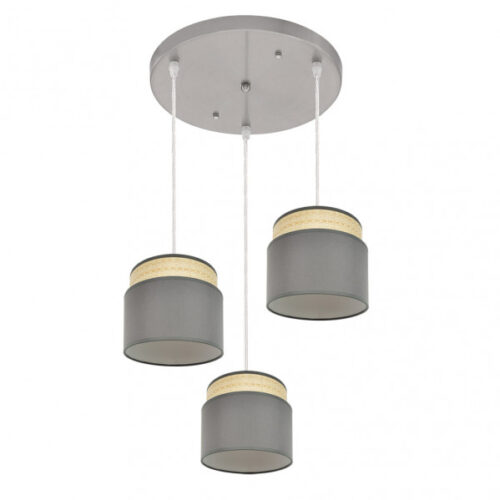 Plafon Kandy 3xe27 Natural/gris Regx39x39 Cm